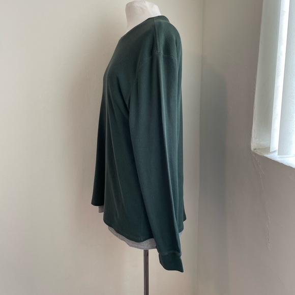 Levi’s Men’s Waffle knit long sleeve shirt XL Hunter Green - Picture 3 of 8